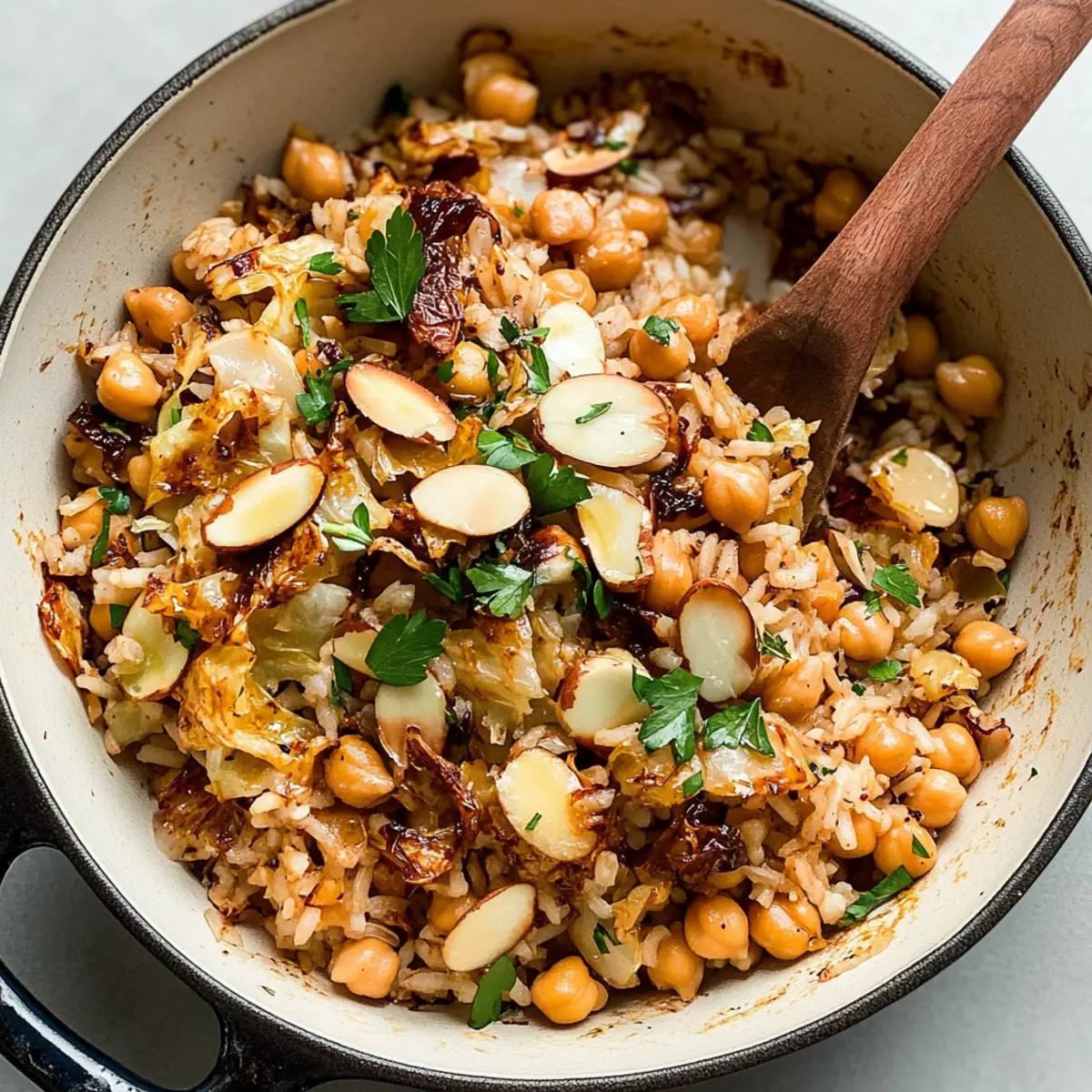 Spiced Chickpeas & Rice with Roasted Cabbage Bliss