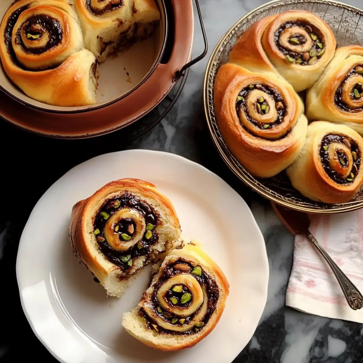 Pistachio, Orange, and Dark Chocolate Cinnamon Rolls Bliss
