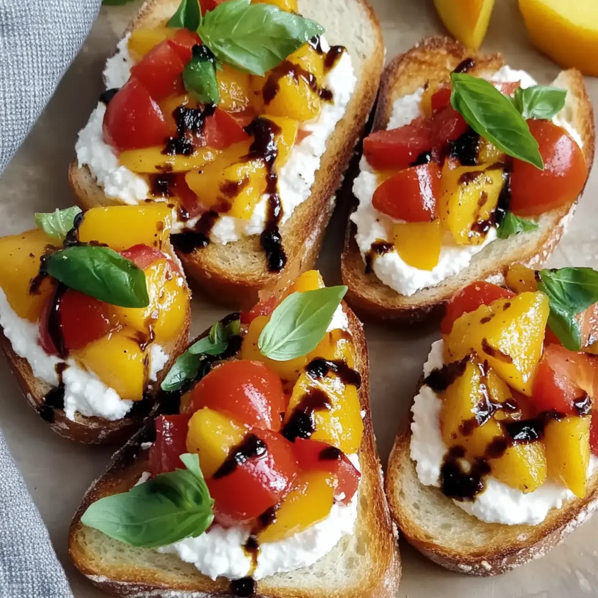 Peach Bruschetta with Whipped Ricotta: A Summer Delight