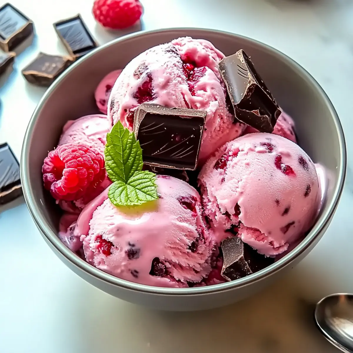 Creamy Raspberry Chocolate Chunk Ice Cream You’ll Love