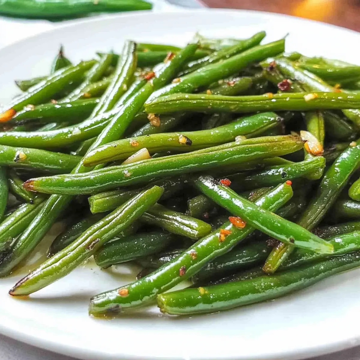 Crispy Oven Roasted Green Beans with Garlic Bliss
