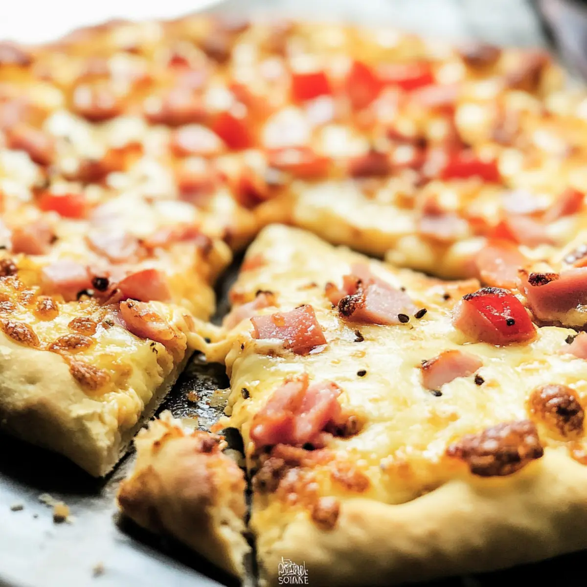 Cheddar Ham Breakfast Pizza: Quick, Cheesy Delight for Mornings