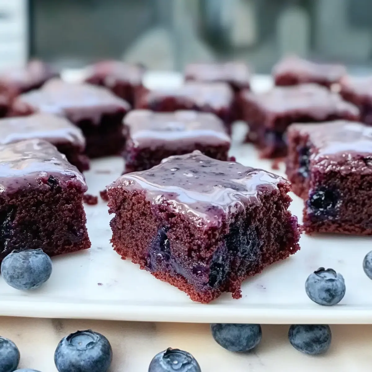 Irresistible Glazed Blueberry Brownies Fresh & Delicious