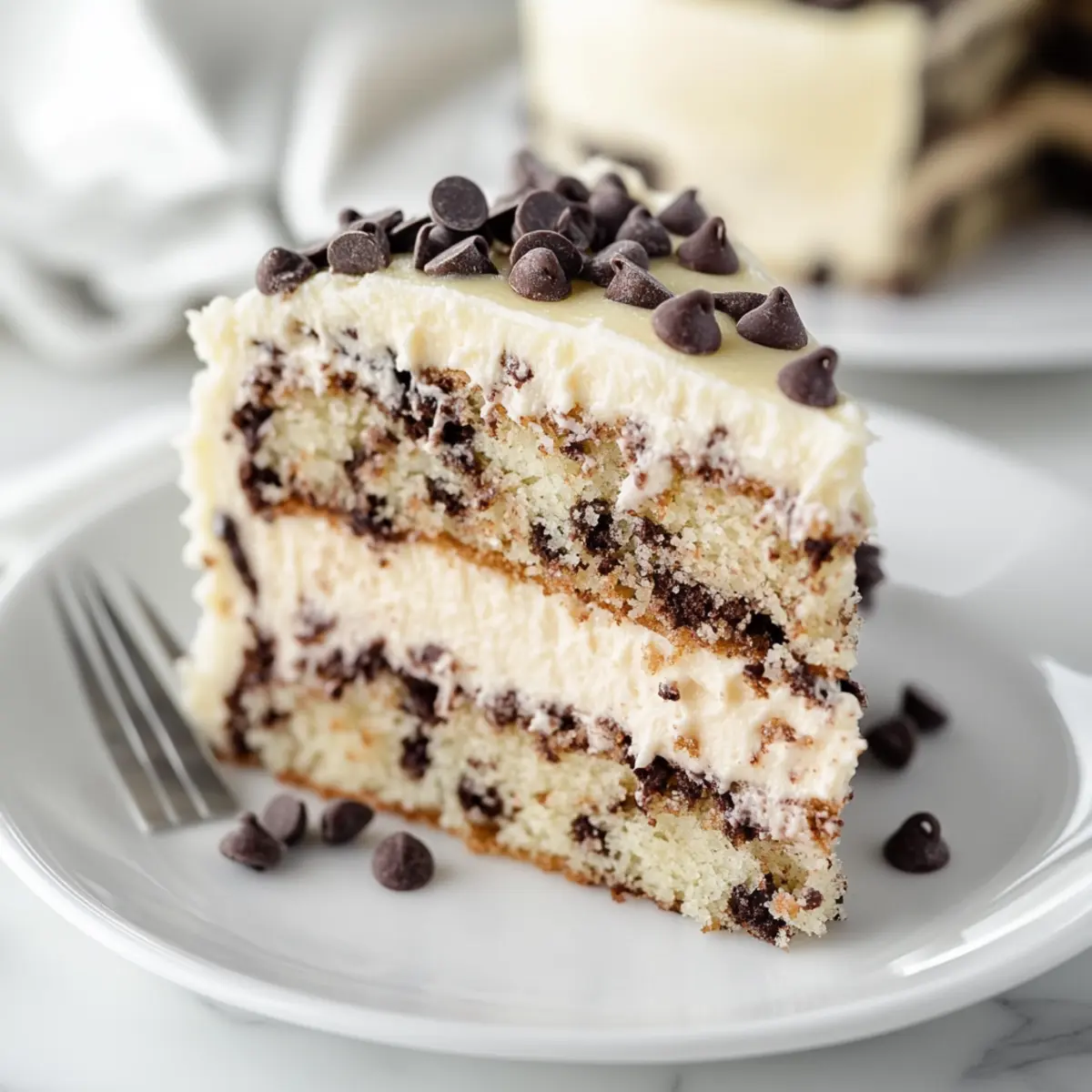 Decadent Chocolate Chip Cheesecake Cake to Satisfy Cravings