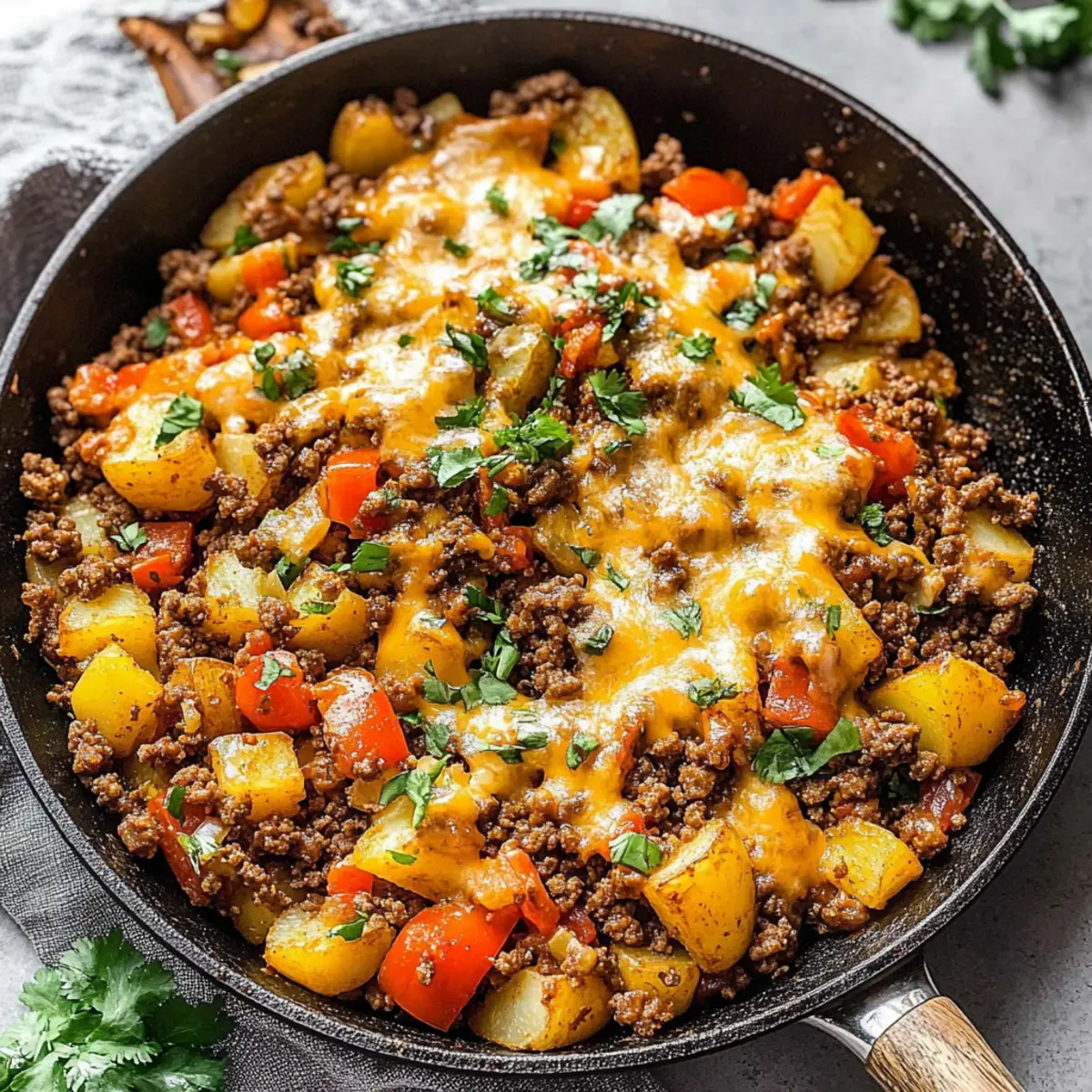 Sizzling Mexican Ground Beef and Potato Skillet for Dinner