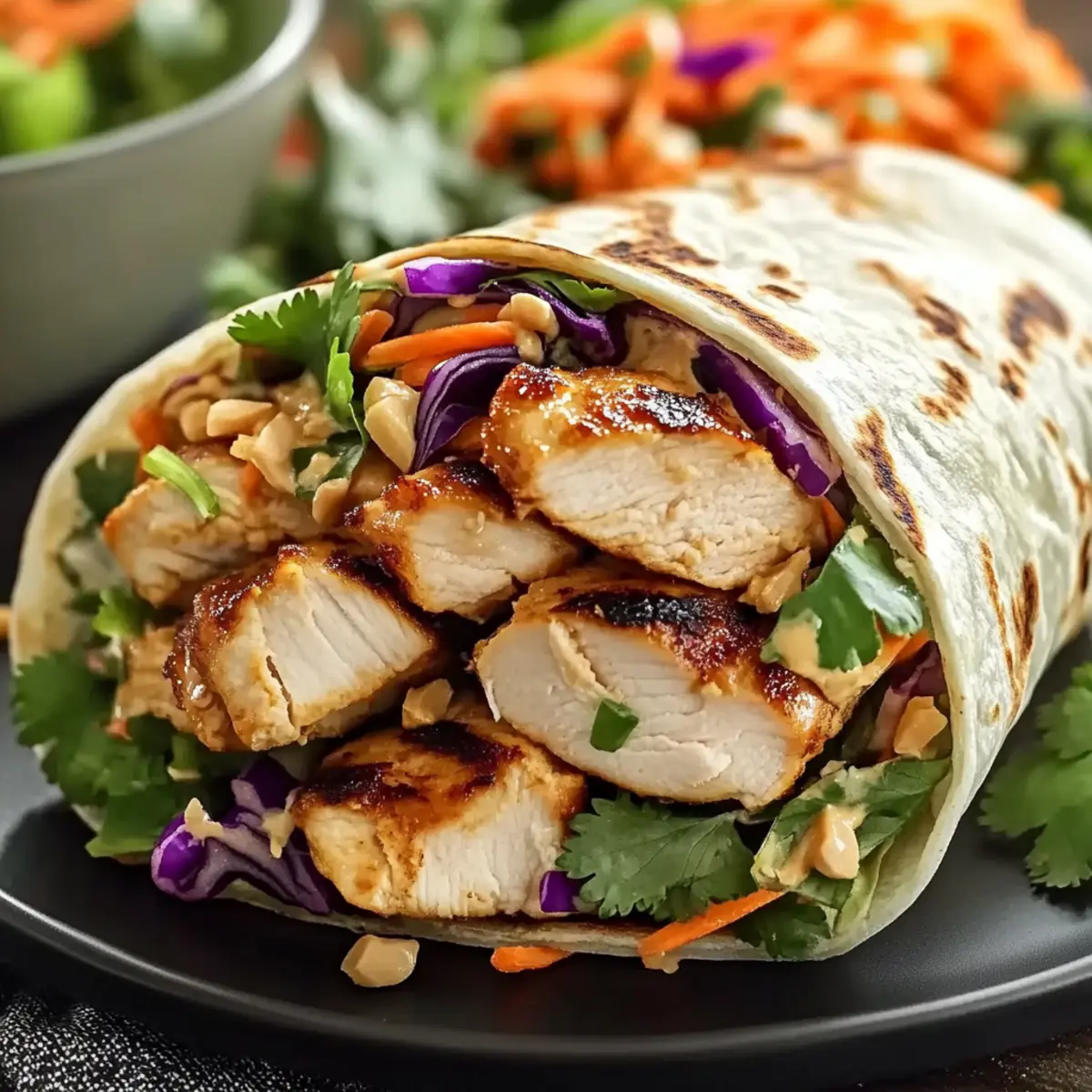 Zesty Thai Chicken Wraps with Crunchy Slaw for Fresh Flavor
