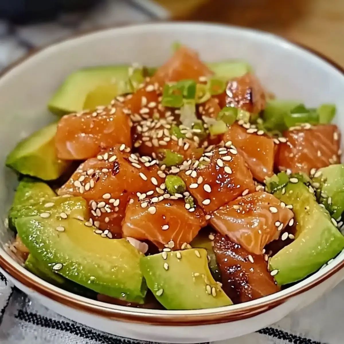 Zesty Wasabi Avocado Salmon Salad for Healthy Cravings
