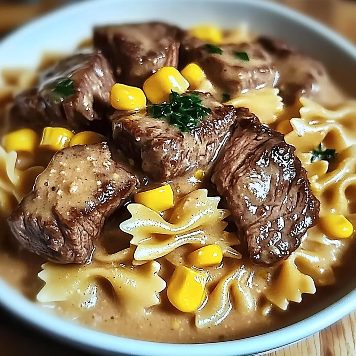 Creamy Parmesan Steak & Sweet Corn Pasta in Under 30 Minutes
