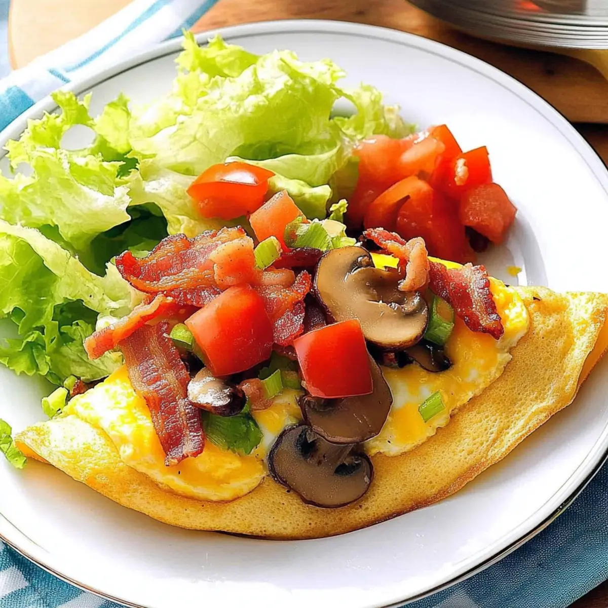 Delectable Bacon & Mushroom Omelets for a Cozy Breakfast