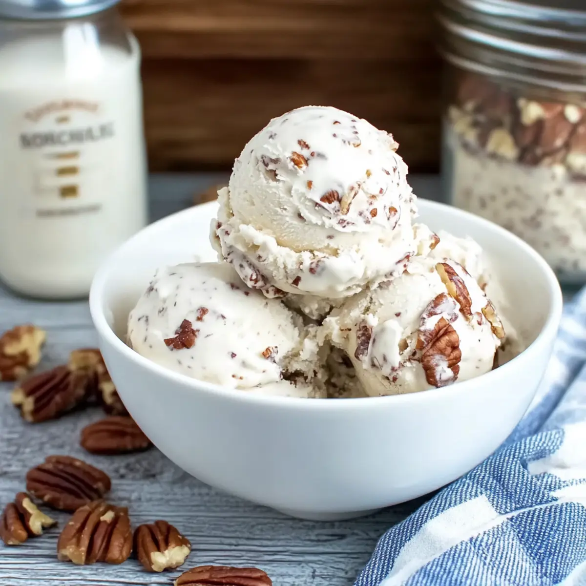 Creamy Homemade Butter Pecan Ice Cream Without Cooking