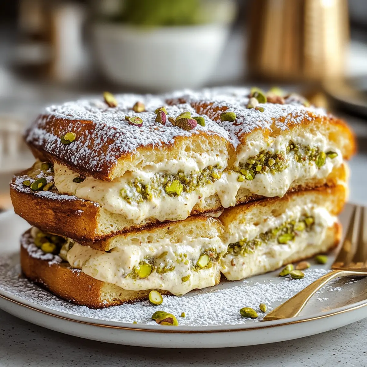 Decadent Pistachio Cream Stuffed French Toast Bake Bliss