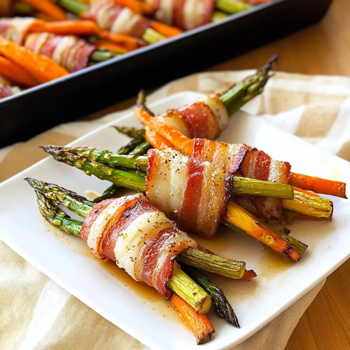 Bacon Wrapped Vegetables with Maple Glaze – A Holiday Delight