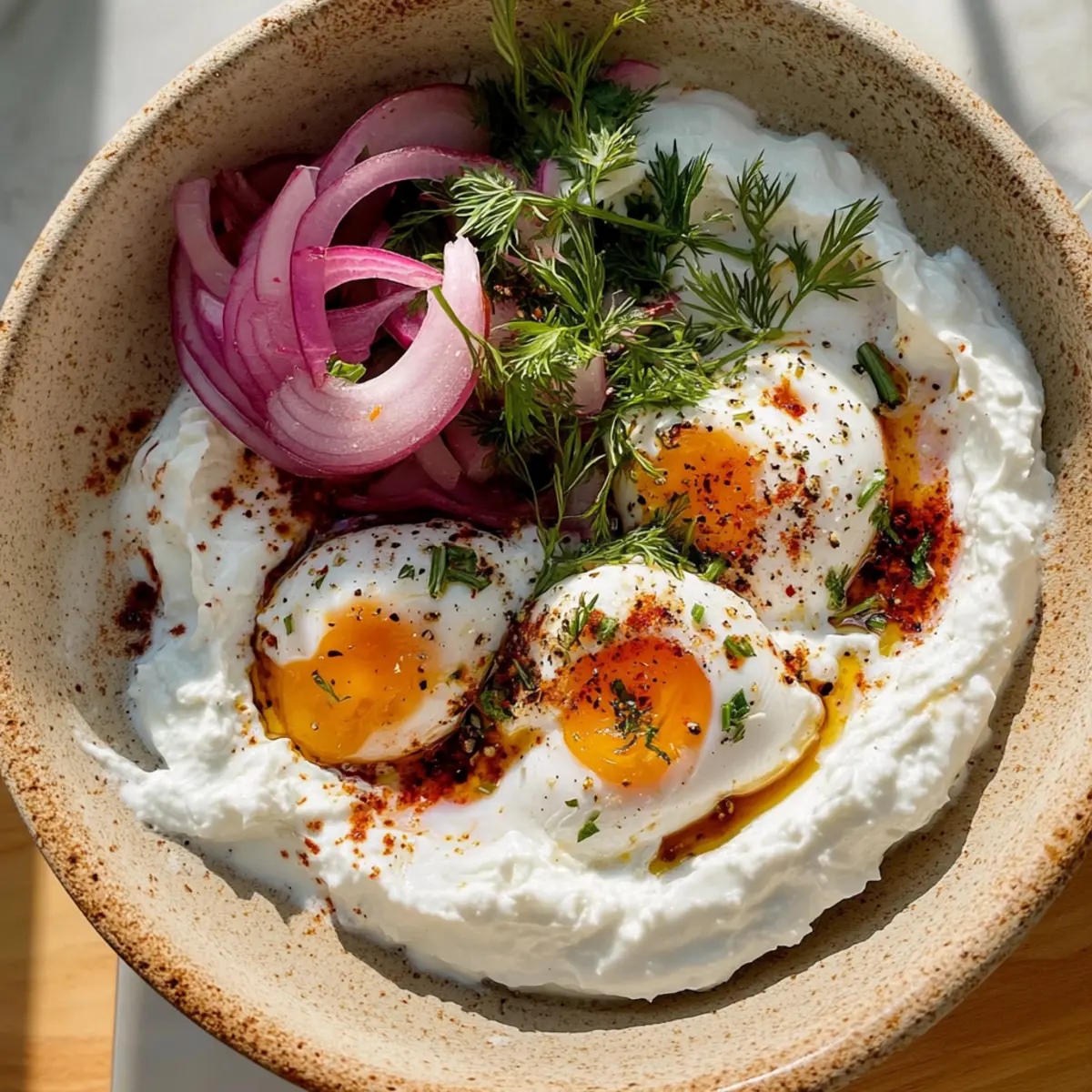 Mouthwatering Spicy Turkish Eggs Bowl for a Cozy Breakfast
