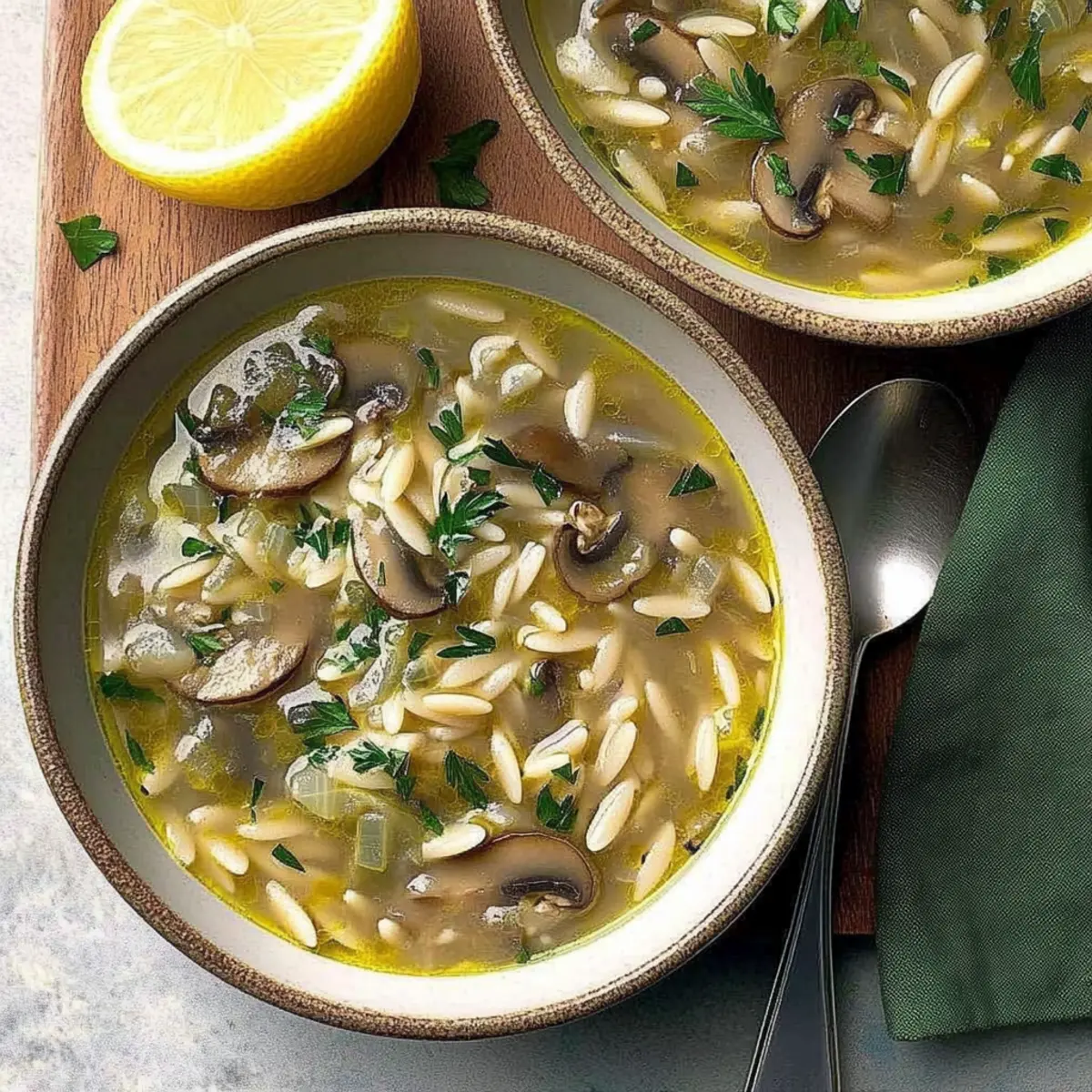 Lemony Mushroom-Orzo Soup: A Cozy Bowl of Comfort
