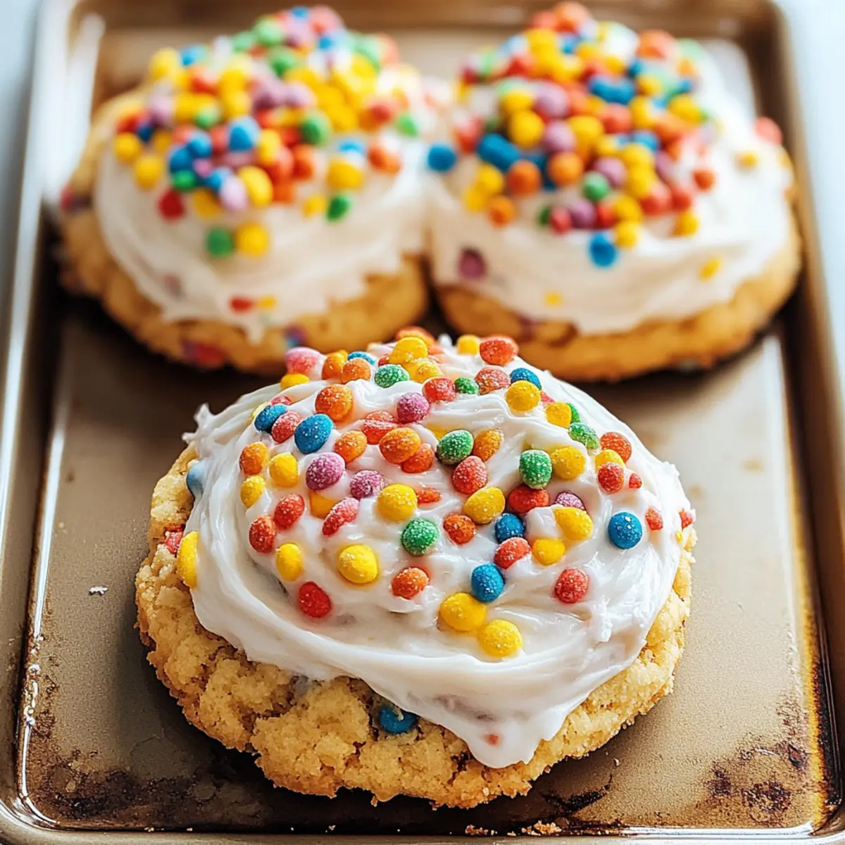 Frosted Fruity Pebbles Cookies That Spark Joy in Every Bite