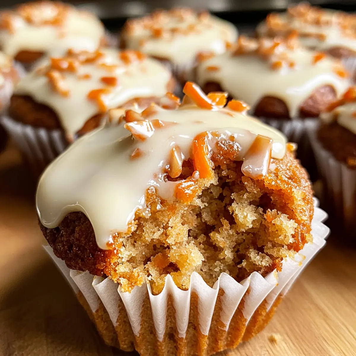 Moist Carrot Cake Muffins with Cream Cheese Glaze Bliss