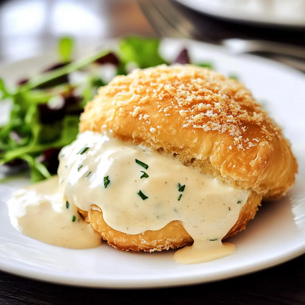 Delicious Chicken Pillows with Creamy Parmesan Sauce to Savor