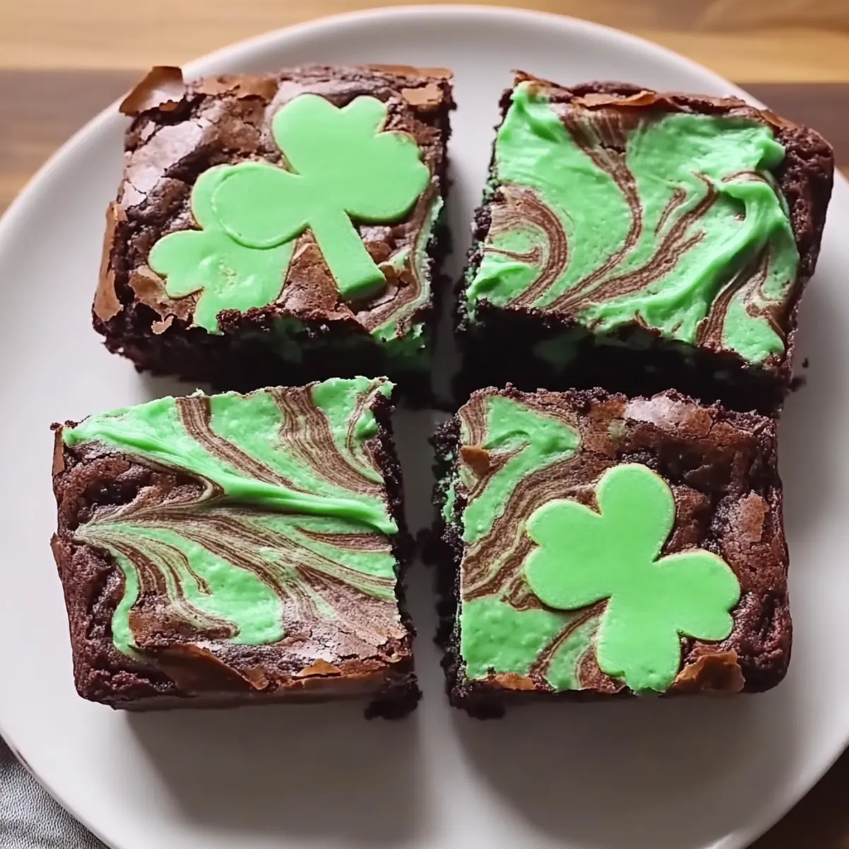Irresistible Mint Swirl Shamrock Brownies for Any Celebration