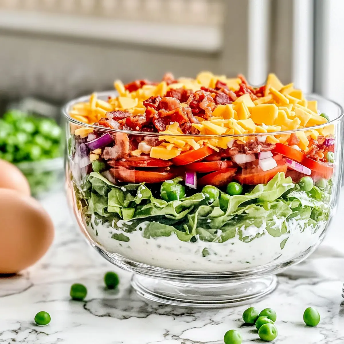 Deliciously Layered 7 Layer Salad with Greek Yogurt Twist