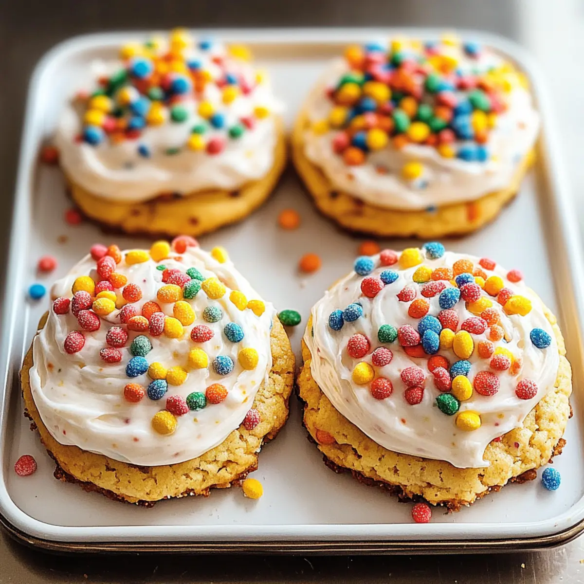 Frosted Fruity Pebbles Cookies for a Nostalgic Sweet Treat