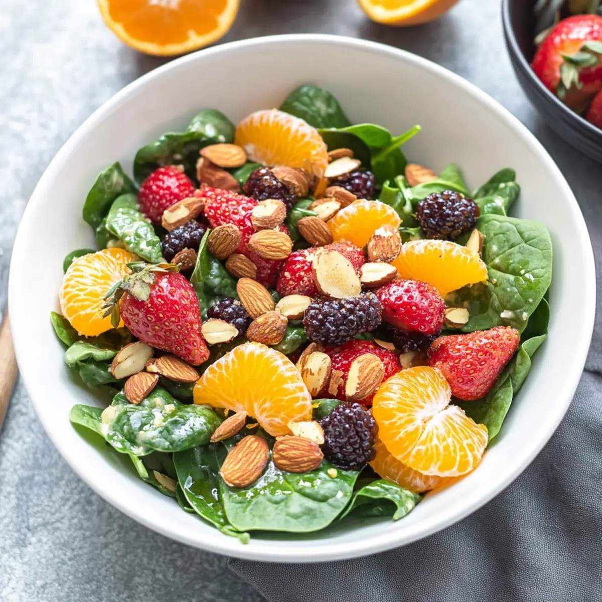 Spinach Berry Salad with Crunchy Almonds for a Fresh Twist
