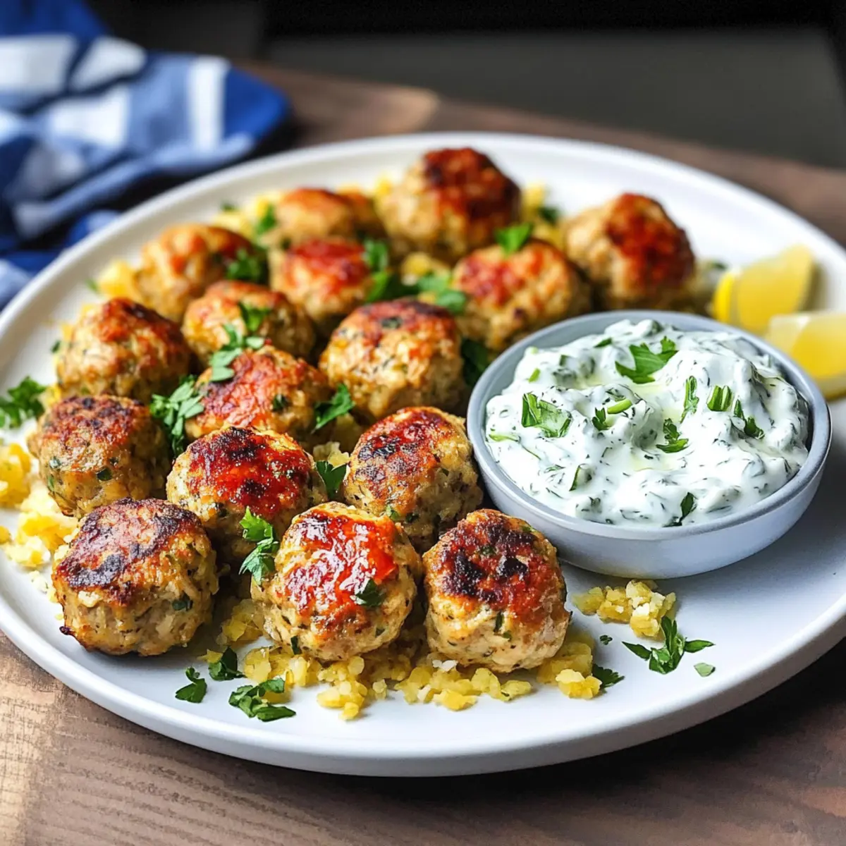 Juicy Chicken Greek Meatballs with Tzatziki Sauce You’ll Love