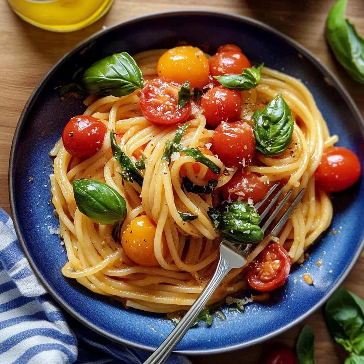 Basil Pasta with Cherry Tomatoes: A Quick Summer Delight