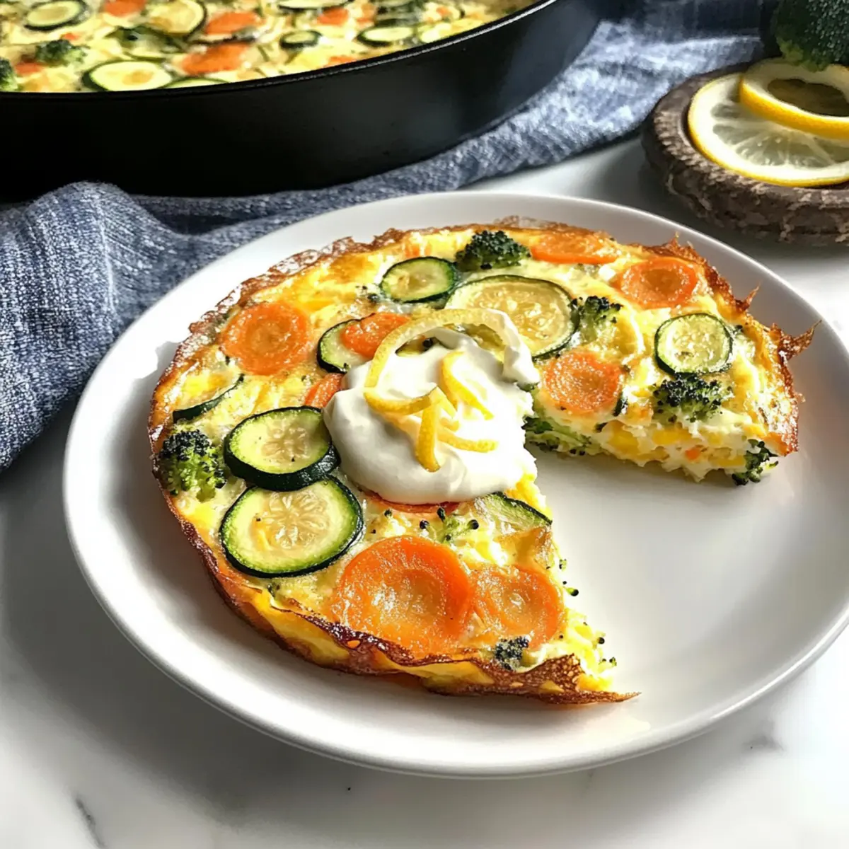 Vegetable Frittata with Lemon Crema for a Bright Brunch Treat