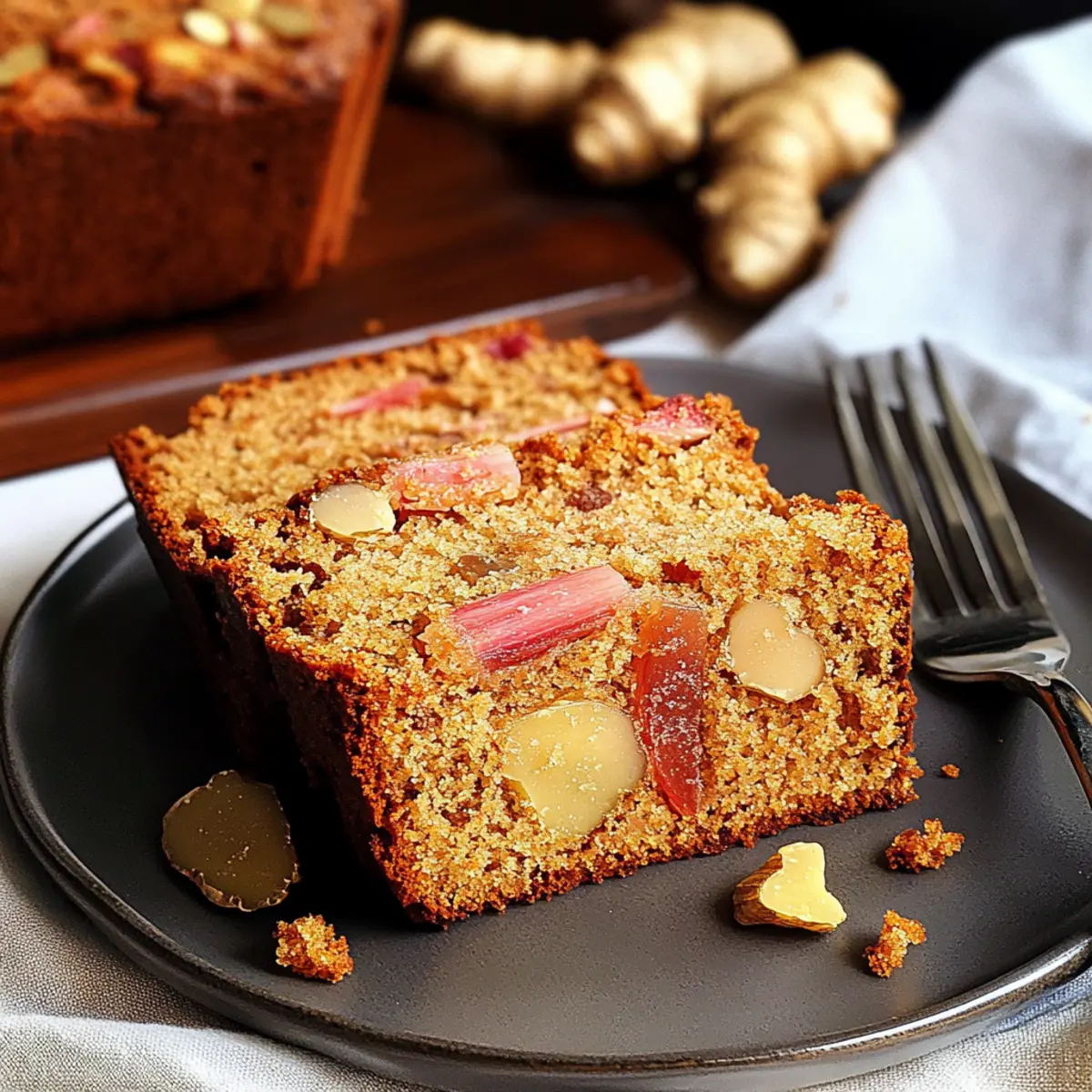 Moist Rhubarb & Ginger Cake for Cozy Tea-Time Bliss