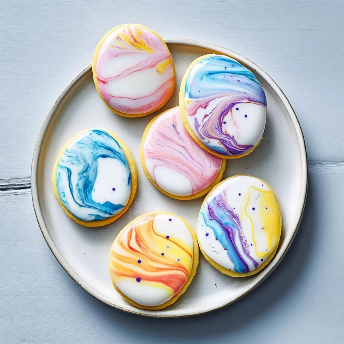 Colorful Marbled Egg Sugar Cookies for Every Celebration