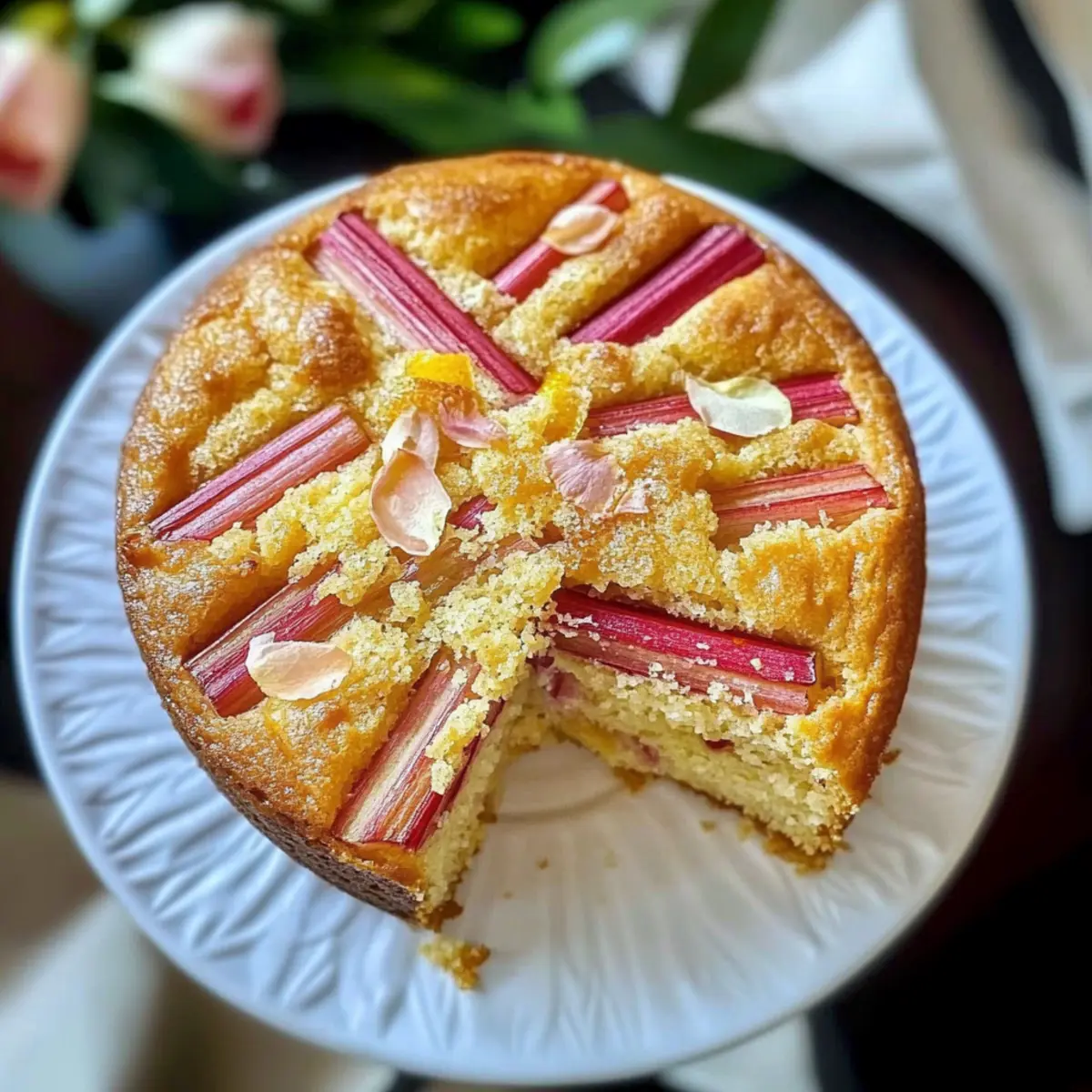 Rhubarb Cake with Orange and Rose: A Light Spring Delight