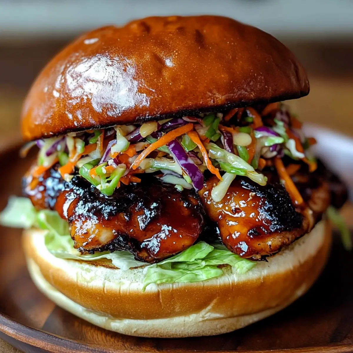 Korean BBQ Chicken Sandwich with Crunchy Slaw Delight