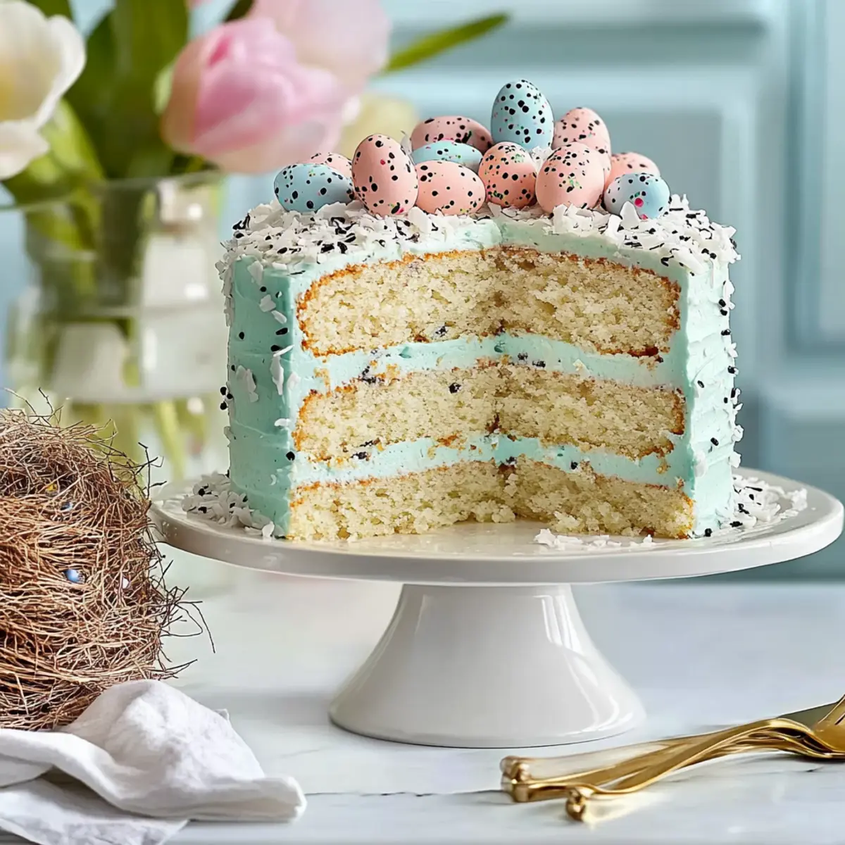 Deliciously Fluffy Speckled Malted Coconut Cake Recipe