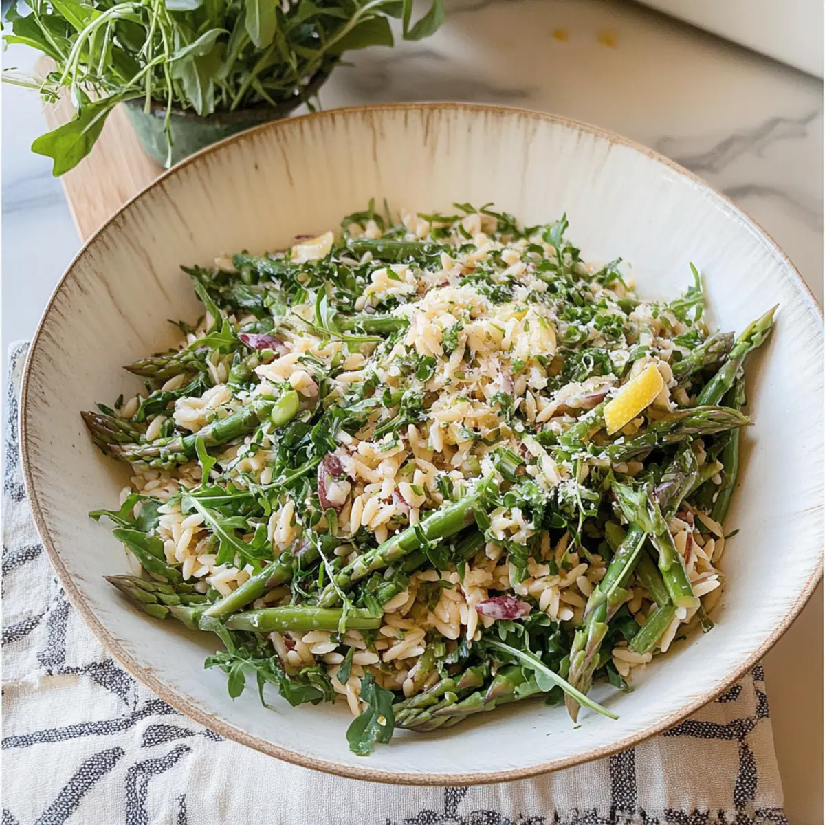 Bright Asparagus & Lemon Orzo Pasta Salad for Spring Bliss