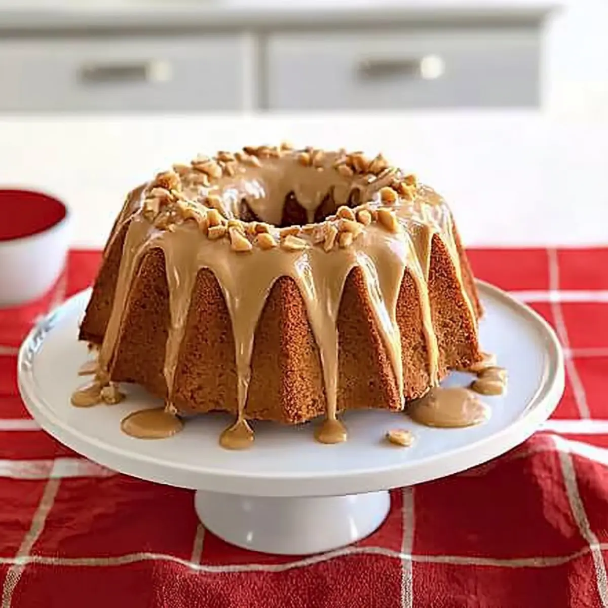 Irresistibly Moist Peanut Butter Cake with Creamy Glaze