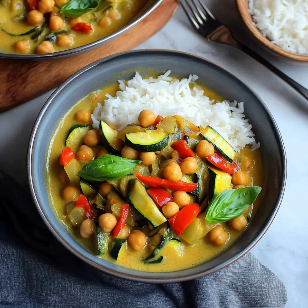 Zucchini Chickpea Curry with Coconut Sauce for Cozy Nights