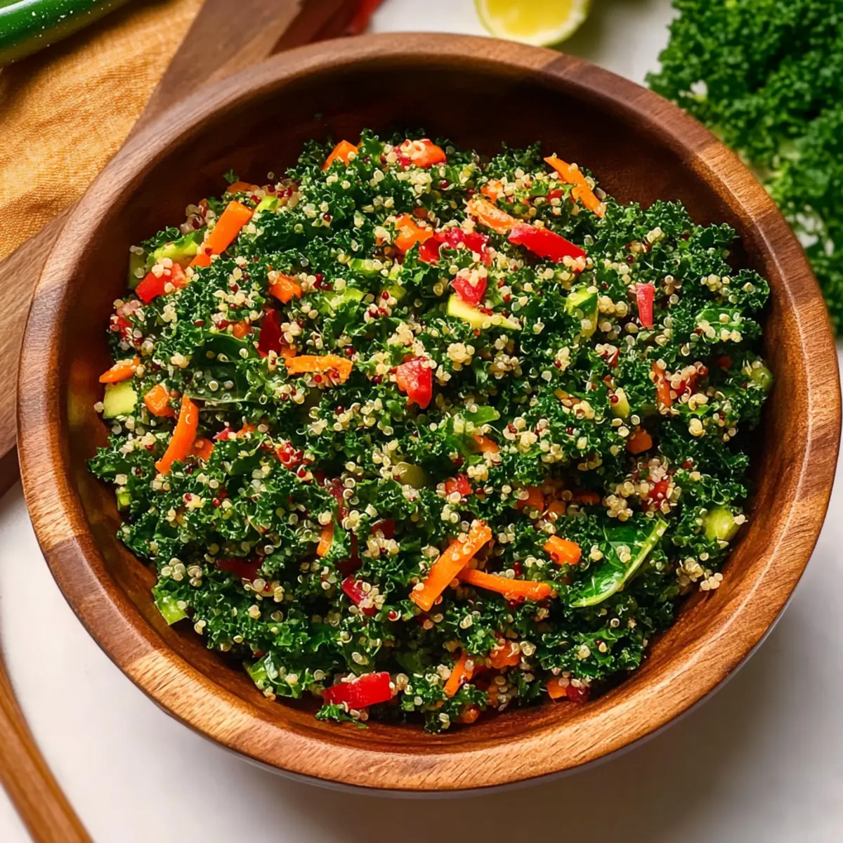 Vibrant Rainbow Kale Quinoa Salad for Colorful Healthfulness