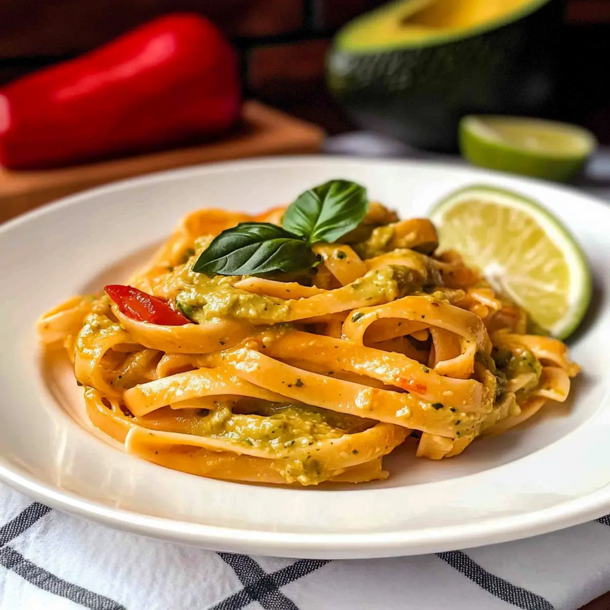Creamy Avocado Bell Pepper Pasta: Quick & Delicious Vegan Delight