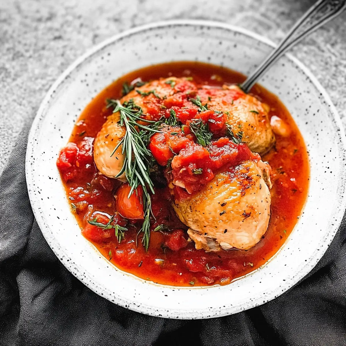 Savory Braised Chicken with Tomatoes and Rosemary Delight