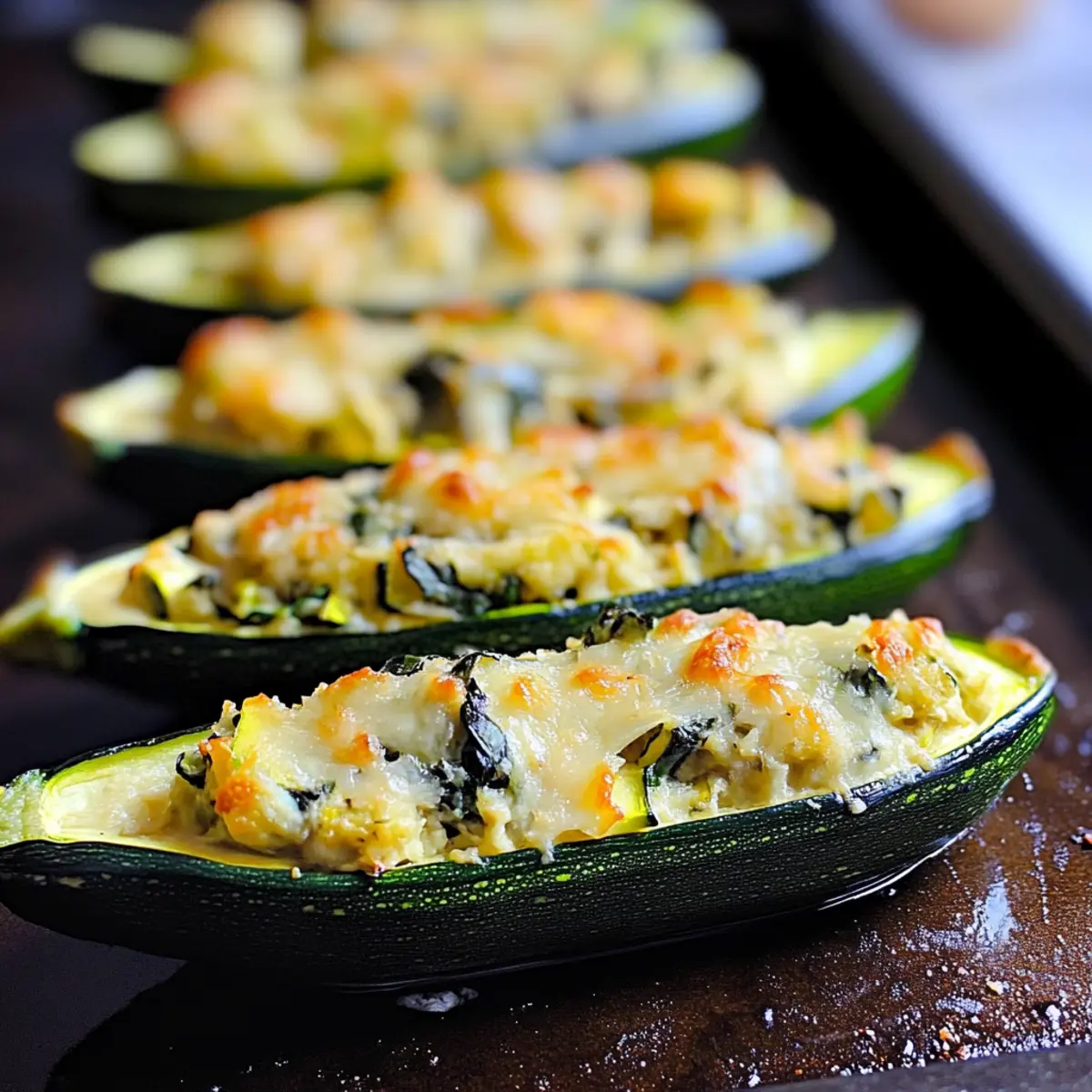 Artichoke and Spinach Stuffed Zucchini: A Cheesy Veggie Treat