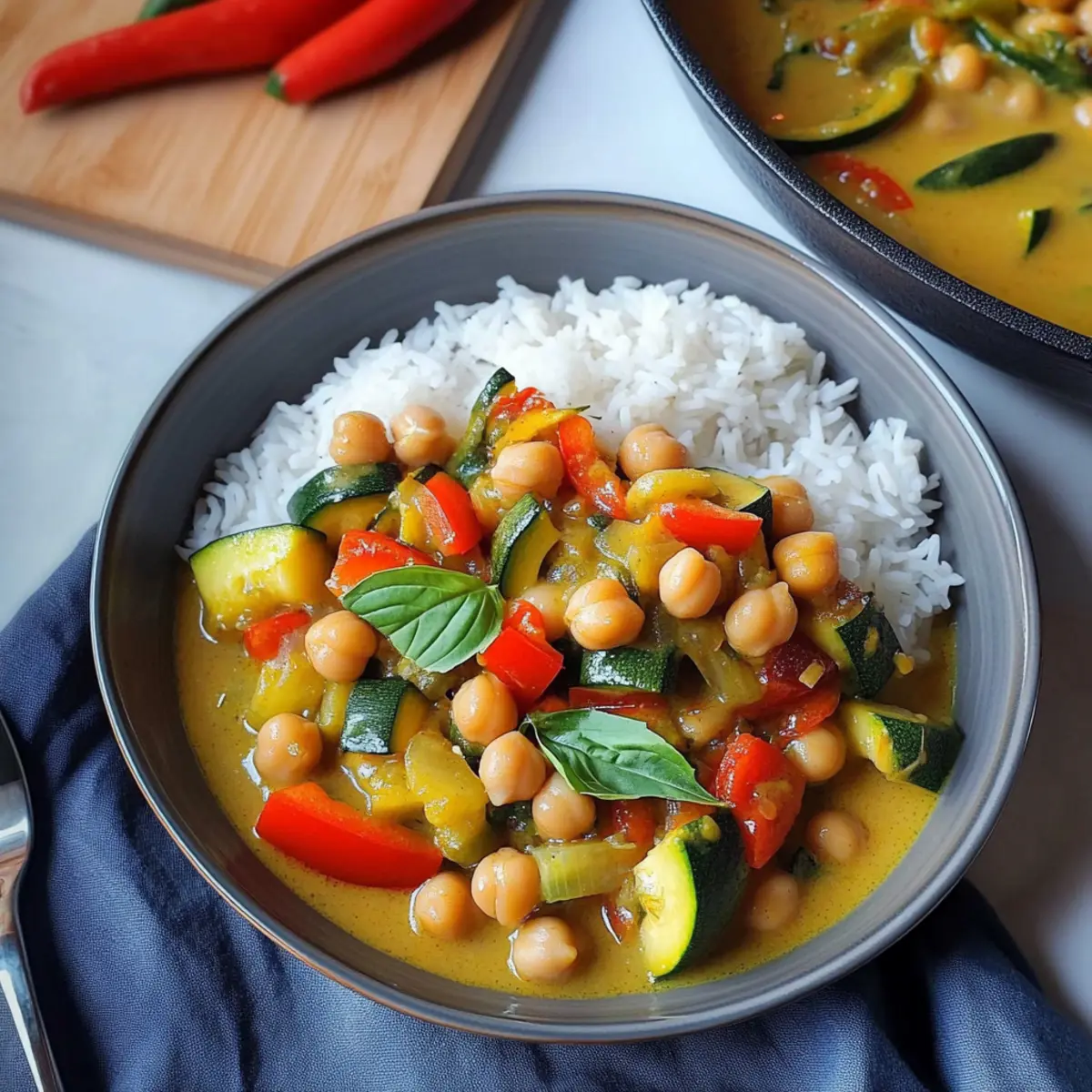 Creamy Zucchini Chickpea Curry with Coconut Sauce Bliss