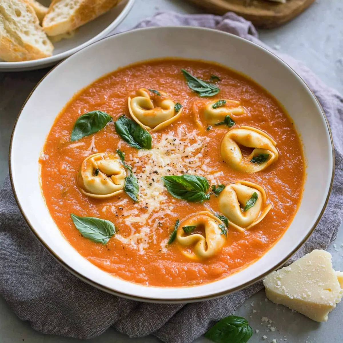 Rich and Cozy Tomato Basil Tortellini Soup for Comfort