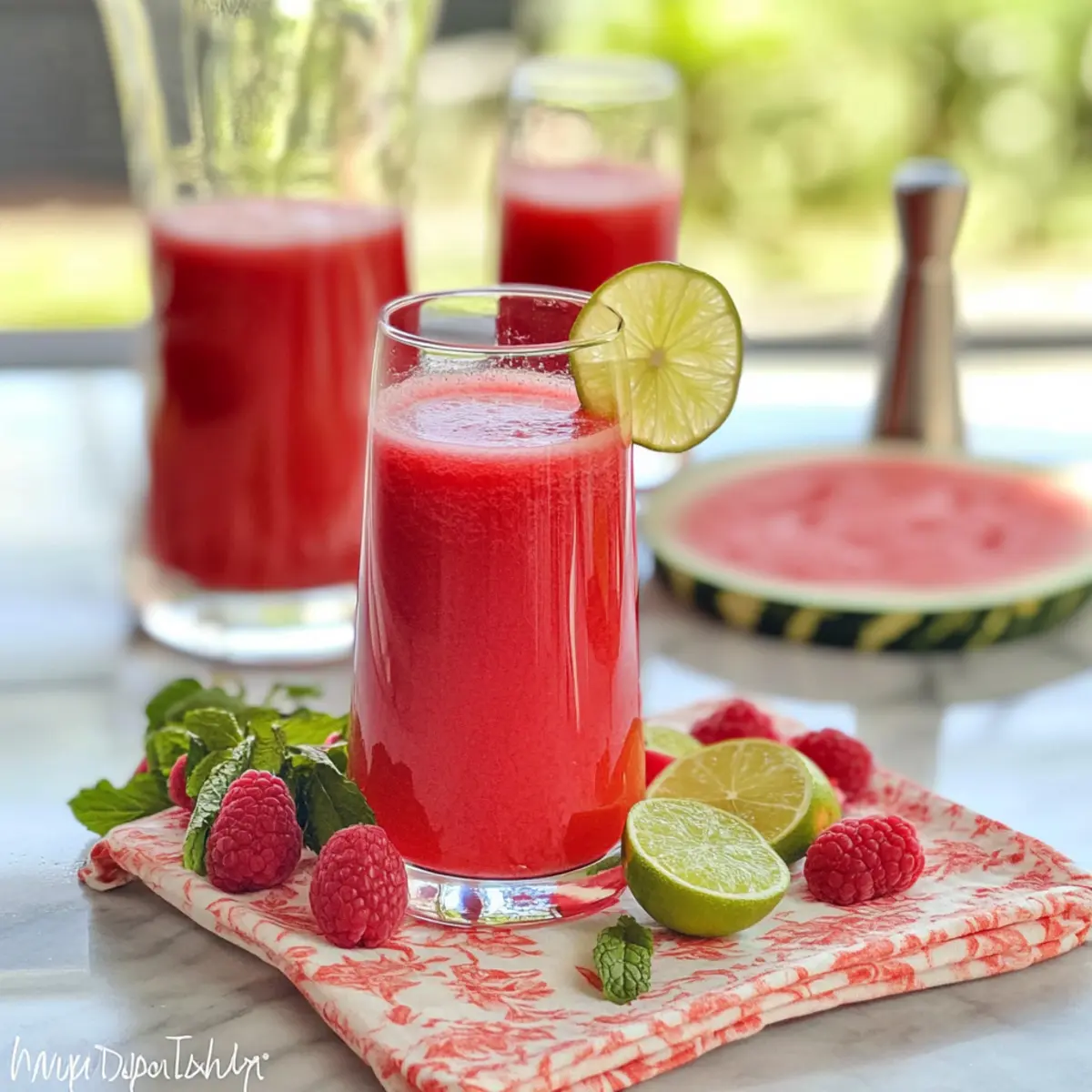Refreshing Watermelon-Raspberry Juice for Summer Bliss