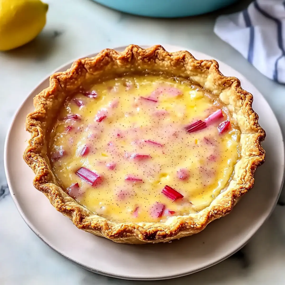 Best Rhubarb Lemon Pie that Shines with Spring Flavors