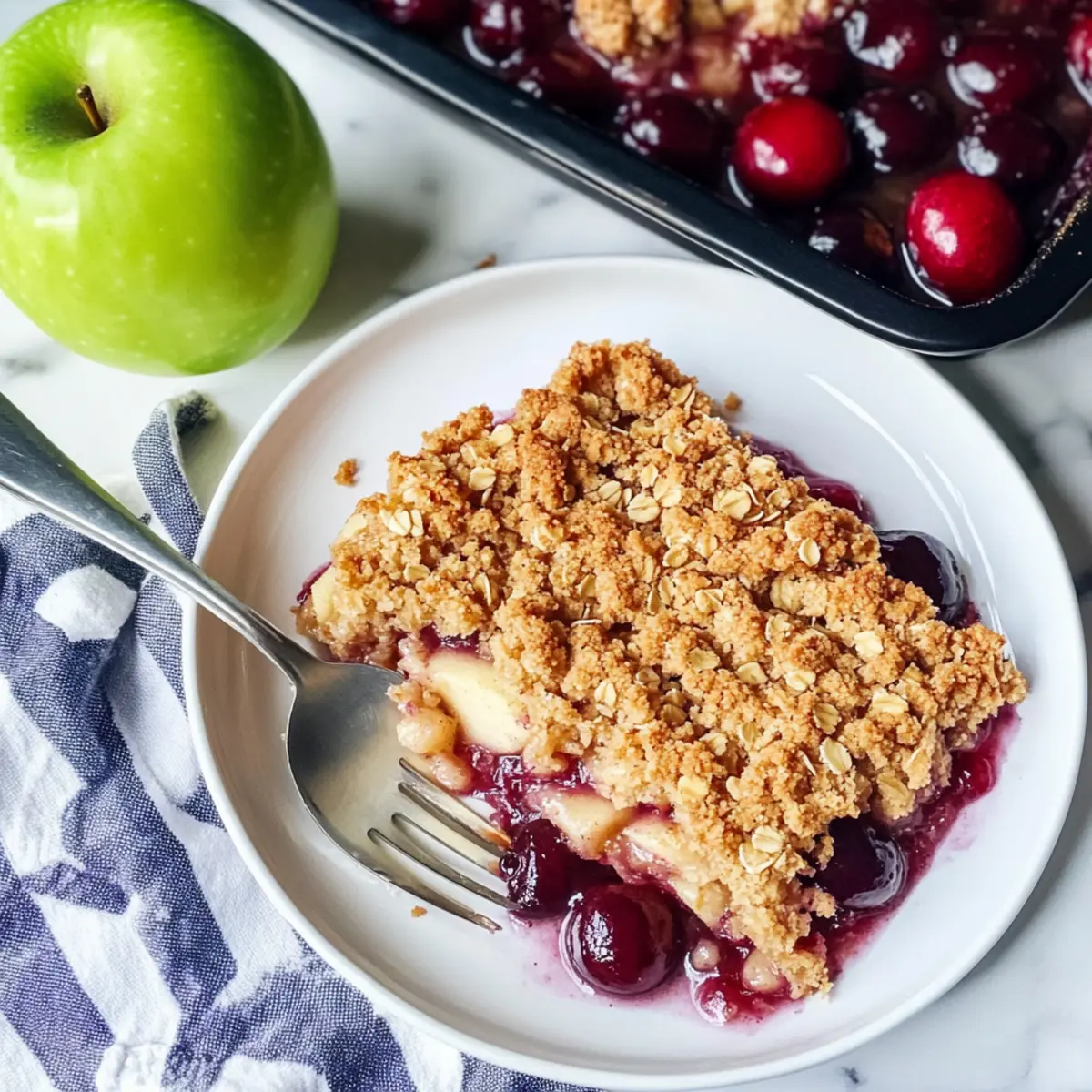 Decadent Cherry and Apple Crumble with Oats for Cozy Nights