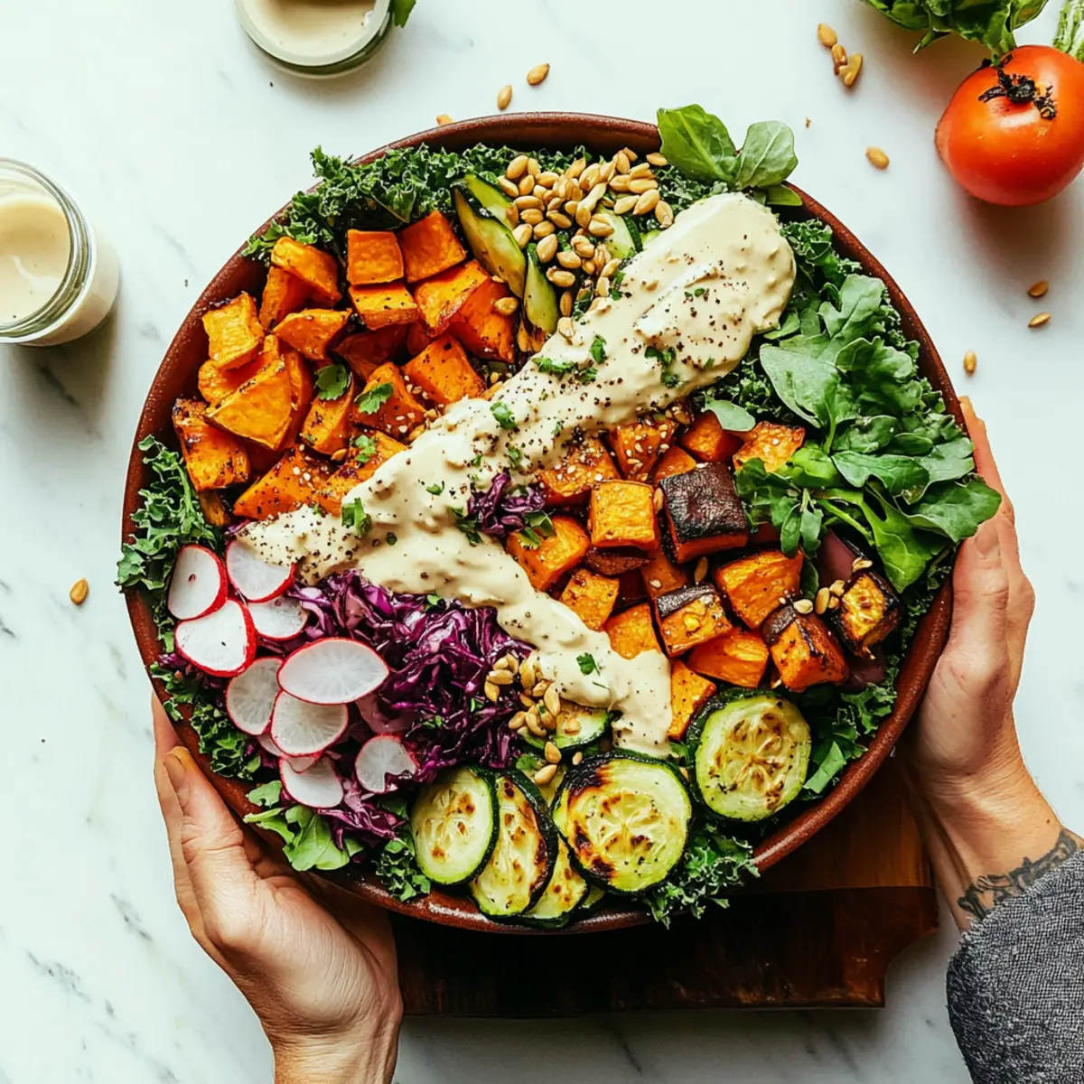 Vibrant Abundance Kale Salad with Creamy Tahini Drizzle
