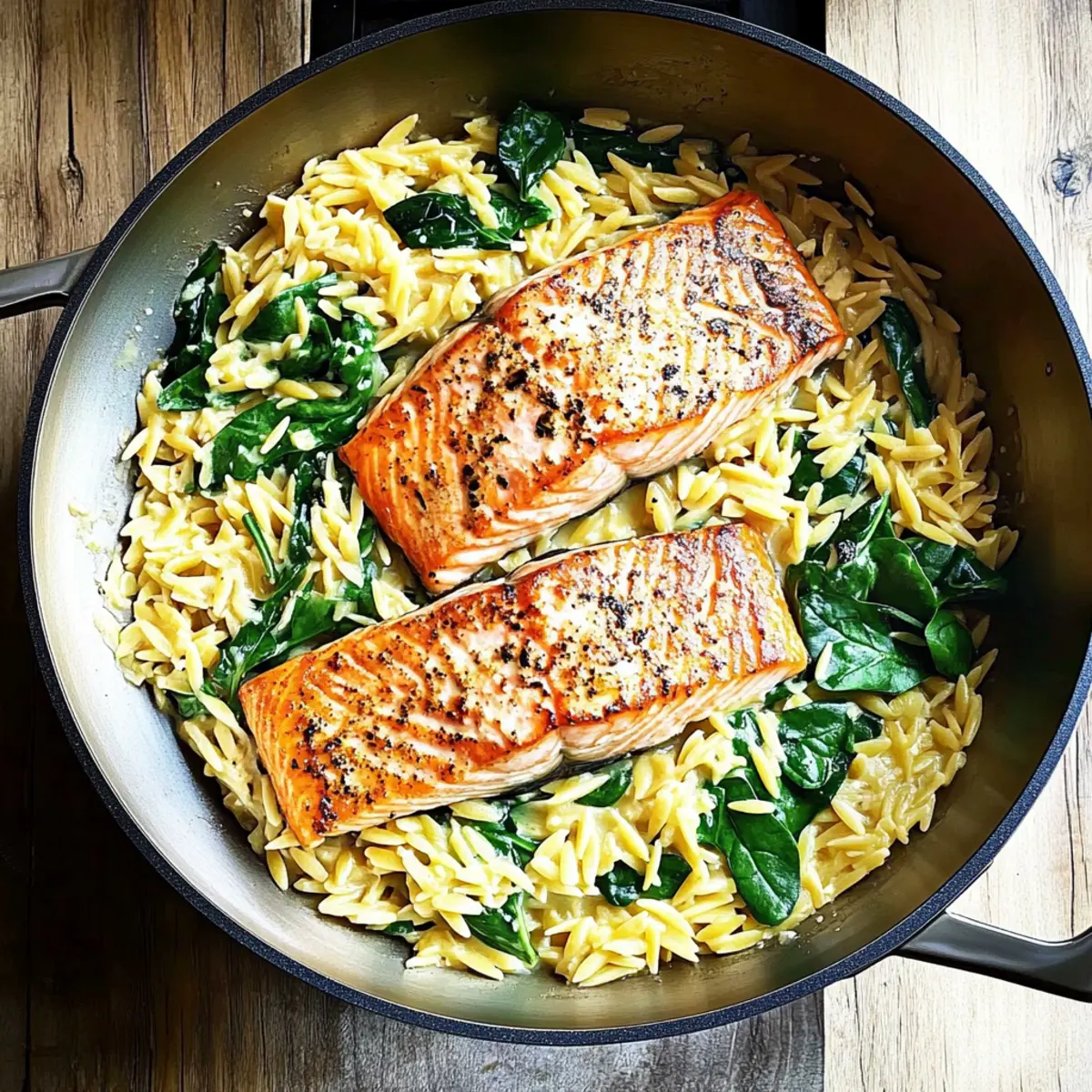 Skillet Salmon with Lemon Orzo: A Quick Cozy Dinner Delight