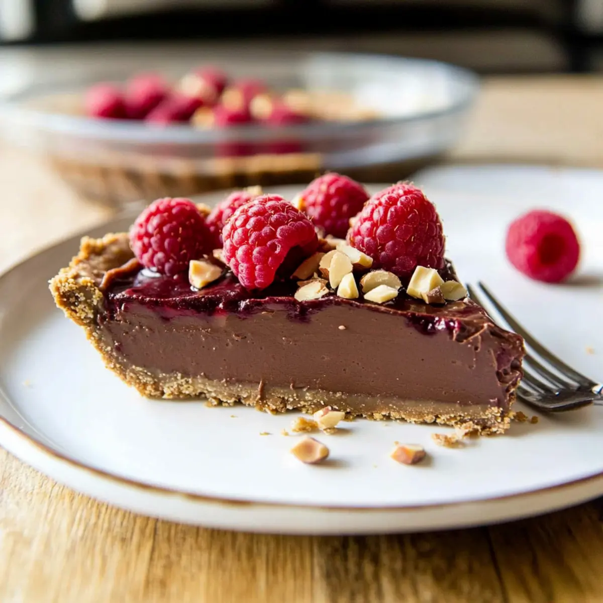 Irresistible No-Bake Raspberry Chocolate Hazelnut Pie Delight