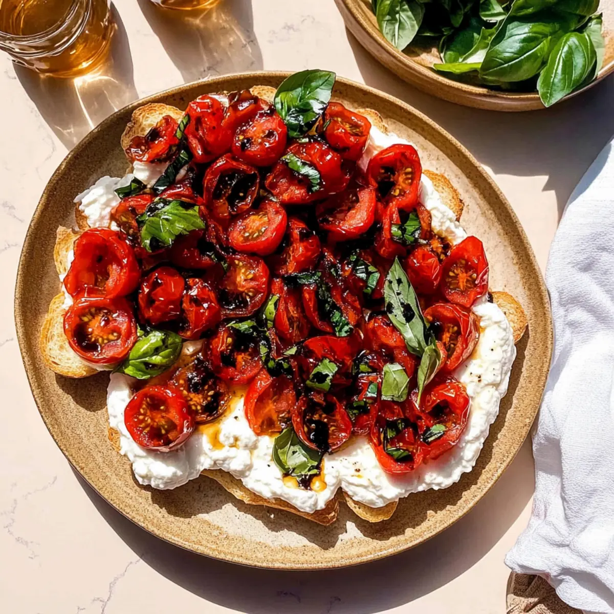 Whipped Ricotta Bruschetta with Summer Tomatoes Bliss
