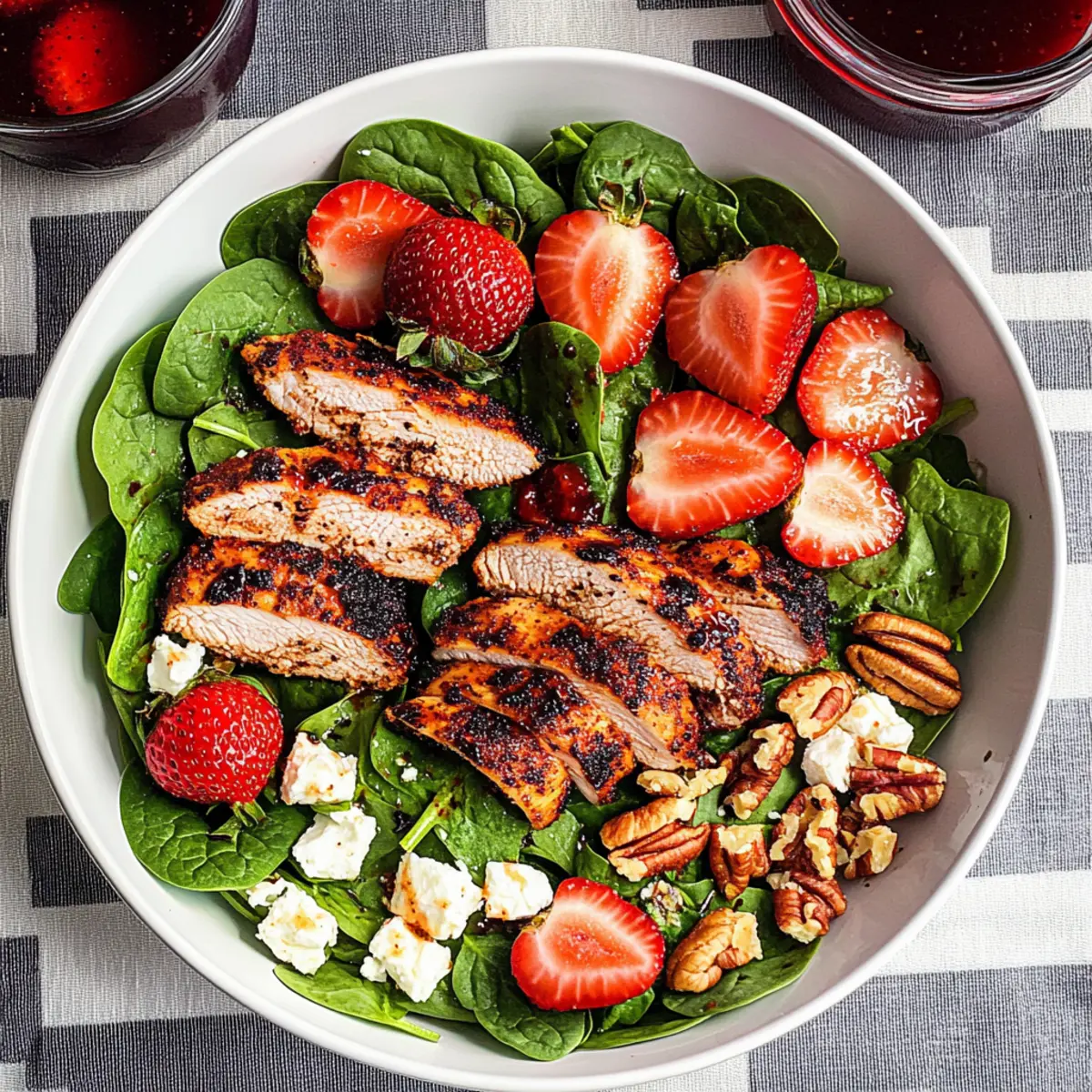 Bold and Bright Blackened Chicken Strawberry Spinach Salad